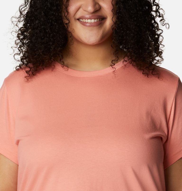 Women's Columbia Sapphire Point Short Sleeve T Shirts Coral | Plus Size CA-B8015